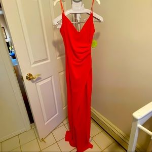 Floor length gown. Size: small Color: coral